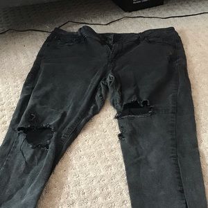 black ripped jeans